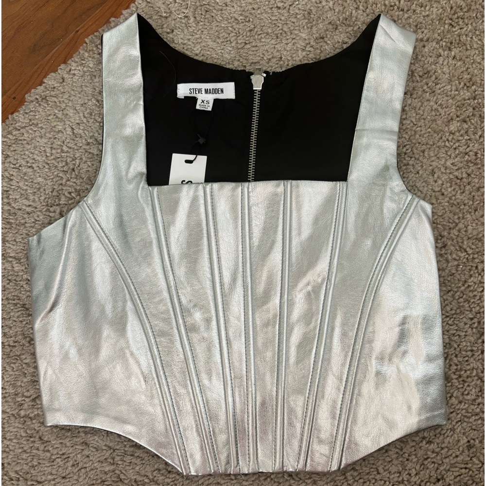 Steve Madden Kimmie Corset in Silver